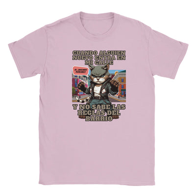 Camiseta Junior Unisex Estampado de Gato "El Chico Malo Miau" Michilandia | La tienda online de los fans de gatos