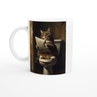 Taza Blanca con Impresión de Gato 