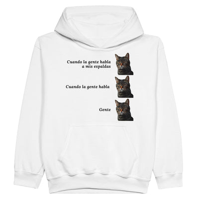 Sudadera con capucha júnior estampado de gato 