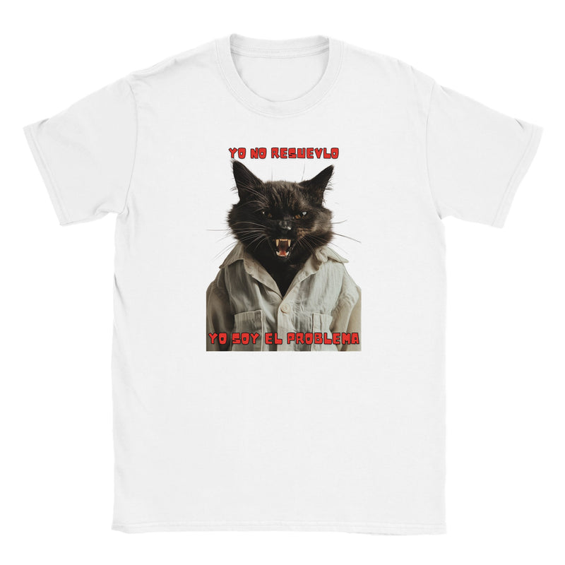 Camiseta Junior Unisex Estampado de Gato "Soy el Problema" Michilandia | La tienda online de los fans de gatos