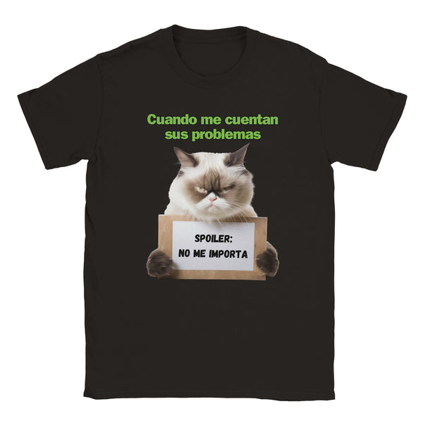Camiseta unisex estampado de gato "Desinterés Felino"