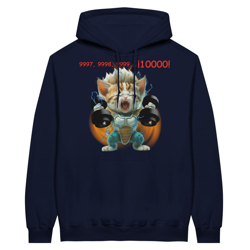 Sudadera con Capucha Unisex Estampado de Gato "Saiyajin Fitness" Michilandia | La tienda online de los fans de gatos