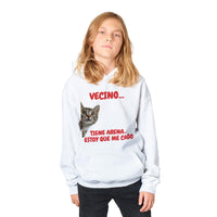 Sudadera con capucha júnior estampado de gato "Emergencia Felina" Michilandia | La tienda online de los fans de gatos