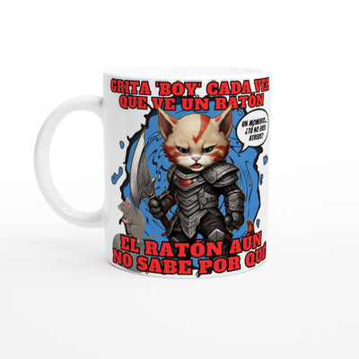 Taza Blanca con Impresión de Gato 