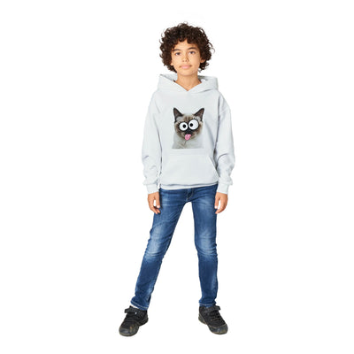 Sudadera con capucha júnior estampado de gato "Birmano Travieso" Michilandia