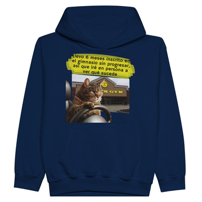 Sudadera con capucha júnior estampado de gato "Miau Fit" Michilandia | La tienda online de los fans de gatos