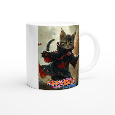 Taza Blanca con Impresión de Gato "Silueta Oculta" Michilandia | La tienda online de los fans de gatos