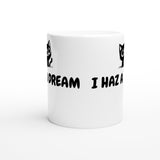 Taza Blanca con Impresión de Gato "Sueños de Miau" Michilandia | La tienda online de los fans de gatos