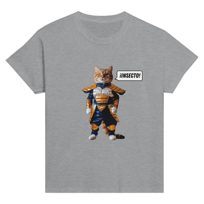 Camiseta Junior Unisex Estampado de Gato "Vegeta Gatuno" Michilandia