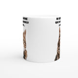 Taza Blanca con Impresión de Gato "Chisme Gatuno" Michilandia | La tienda online de los fans de gatos