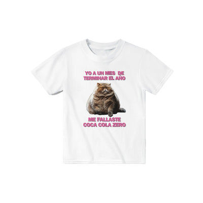 Camiseta Junior Unisex Estampado de Gato "Desilusión Anual" Michilandia | La tienda online de los fans de gatos