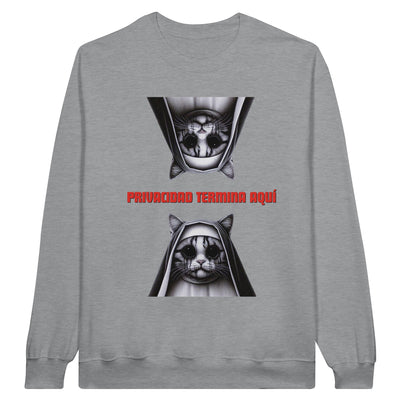 Sudadera Unisex Estampado de Gato "Privacidad termina aquí" Michilandia | La tienda online de los fans de gatos