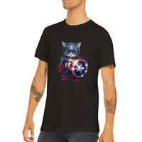 Camiseta unisex estampado de gato "Capitán America Peludo" Gelato