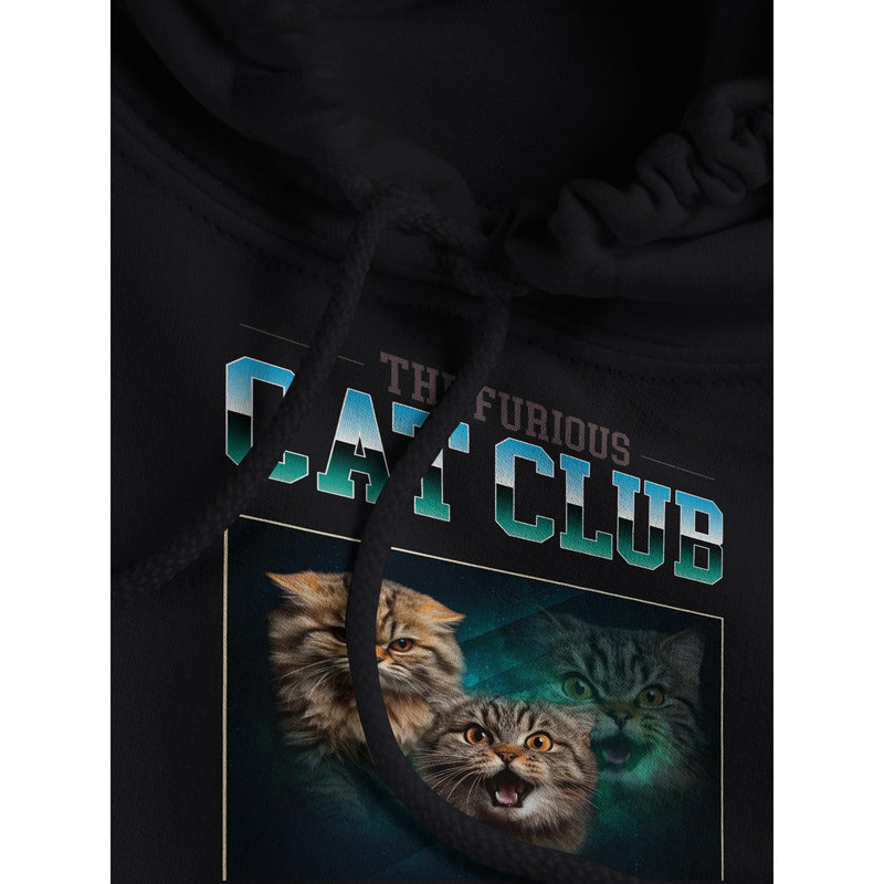 Sudadera con Capucha Unisex Estampado de Gato "El Club de los Gatos Furiosos" Michilandia