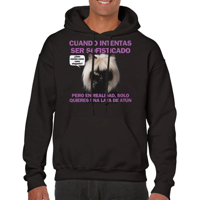 Sudadera con Capucha Unisex Estampado de Gato 