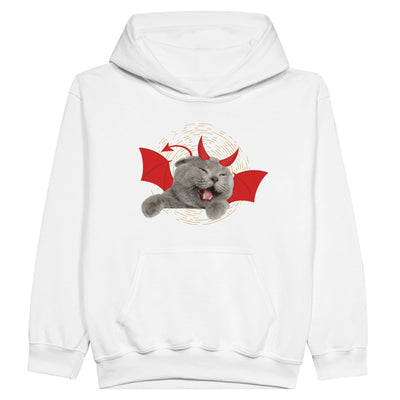 Sudadera con capucha júnior estampado de gato 