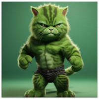 Lienzo de gato "Michi Hulk"