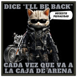 Póster Semibrillante de Gato con Marco Metal "I'll Be Back" 50x50 cm / 20x20″