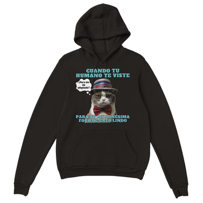 Sudadera con capucha unisex estampado de gato