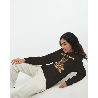 Sudadera con Capucha Unisex Estampado de Gato "Economista Felino" Michilandia | La tienda online de los fans de gatos