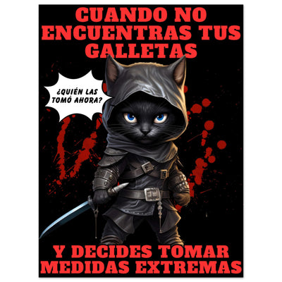 Panel de aluminio impresión de gato "El Ninja de las Galletas" Michilandia | La tienda online de los amantes de gatos