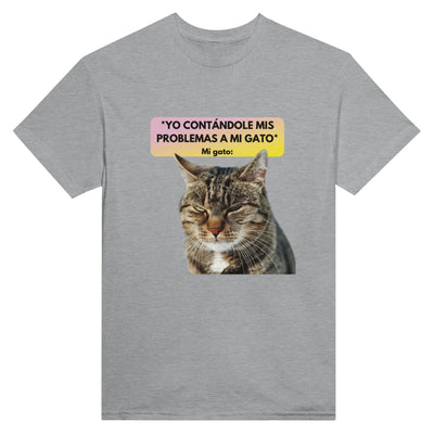 Camiseta Unisex Estampado de Gato "Miau Indiferente" Michilandia