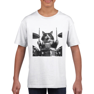 Camiseta Junior Unisex Estampado de Gato 