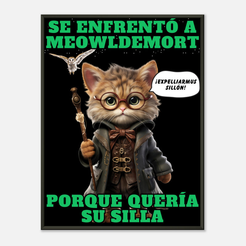 Póster Semibrillante de Gato con Marco Metal "Guardián del Sillón" Michilandia | La tienda online de los amantes de gatos