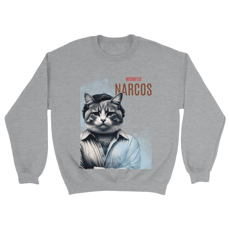 Sudadera Unisex Estampado de Gato "Narcogato" Michilandia | La tienda online de los fans de gatos