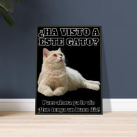 Póster Semibrillante de Gato con Marco Metal "Gato del Día" Michilandia | La tienda online de los fans de gatos