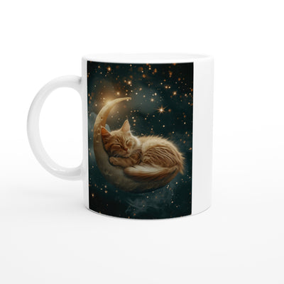 Taza Blanca con Impresión de Gato 