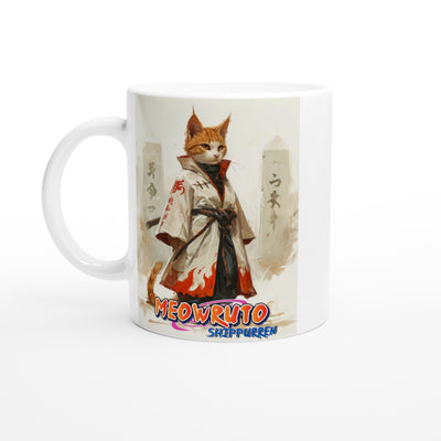 Taza Blanca con Impresión de Gato 