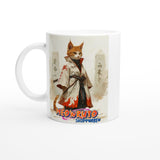 Taza Blanca con Impresión de Gato "Hokage Miau" Michilandia | La tienda online de los fans de gatos