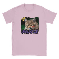 Camiseta Junior Unisex Estampado de Gato "Silencio!" Rosa claro