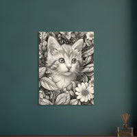 Panel de aluminio impresión de gato "Aventura en Sombreado" Michilandia | La tienda online de los fans de gatos