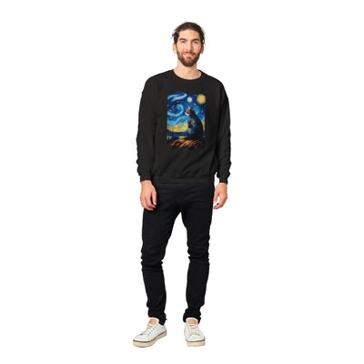 Sudadera Unisex Estampado de Gato "Michi en la Noche Estrellada" Michilandia | La tienda online de los fans de gatos