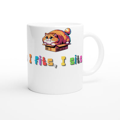 Taza Blanca con Impresión de Gato "Miau Apretado" Michilandia | La tienda online de los fans de gatos