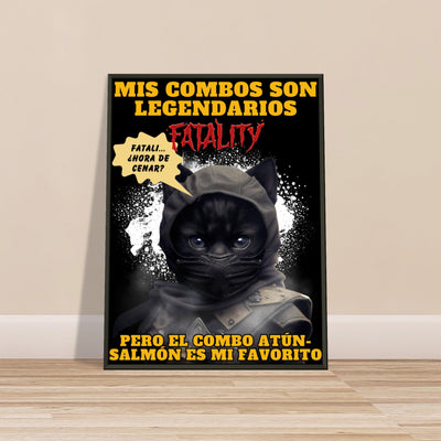 Póster Semibrillante de Gato con Marco Metal 