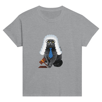 Camiseta Junior Unisex Estampado de Gato "Juez Miau" Michilandia | La tienda online de los fans de gatos