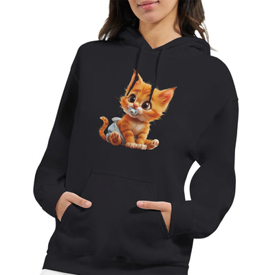 Sudadera con Capucha Unisex Estampado de Gato "Miau en Pañales" Michilandia