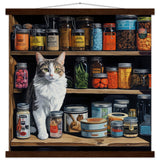 Póster semibrillante de gato con colgador "Travesuras Culinarias" Gelato