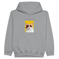 Sudadera con capucha júnior estampado de gato "Distribuidor de Abrazos" Michilandia