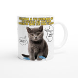 Taza Blanca con Impresión de Gato "Regalo Incomprendido" Michilandia | La tienda online de los amantes de gatos