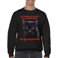 Sudadera Unisex Estampado de Gato "Solución Felina" Michilandia | La tienda online de los fans de gatos