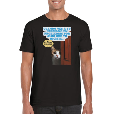 Camiseta unisex estampado de gato 