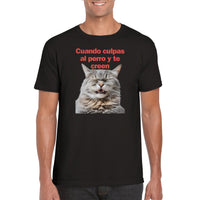 Camiseta unisex estampado de gato 