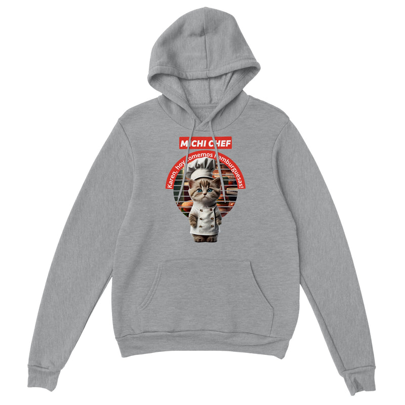 Sudadera con capucha unisex estampado de gato "Michi chef" Gelato