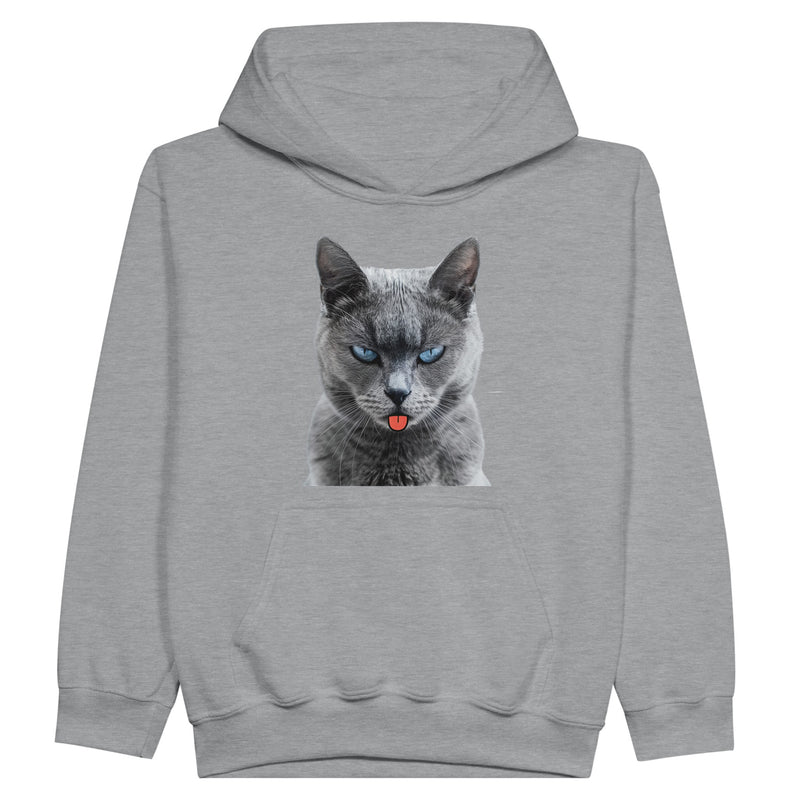 Sudadera con capucha júnior estampado de gato "Burla Felina" Michilandia