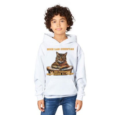 Sudadera con capucha júnior estampado de gato 