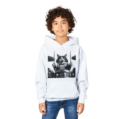 Sudadera con capucha júnior estampado de gato 